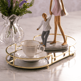 Bandeja Decorativa Metal Dourada 32cm - Ela Decora